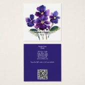 Violette Wasserfarben Visitenkarten (Vorne & Hinten)