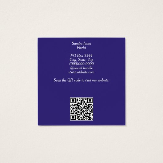 Violette Wasserfarben Visitenkarten (Rückseite)