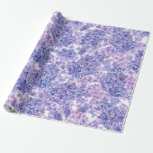 Violette Watercolorflieder-Blumen Geschenkpapier (Ungerollt)