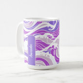 Violette Wellenmuster Kaffeetasse (Vorderseite Links)