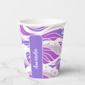 Violette Wellenmuster Pappbecher (Vorderseite)