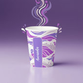 Violette Wellenmuster Pappbecher