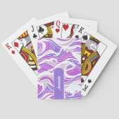 Violette Wellenmuster Spielkarten (Rückseite)