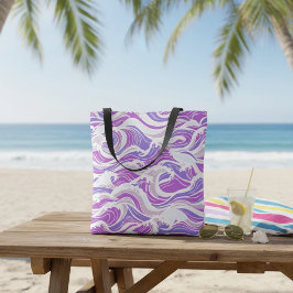 Violette Wellenmuster Tasche