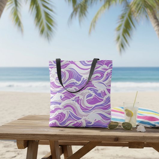 Violette Wellenmuster Tasche