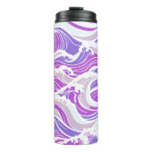 Violette Wellenmuster Thermosbecher (Vorderseite)