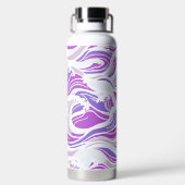 Violette Wellenmuster Trinkflasche (Rückseite)