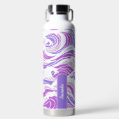 Violette Wellenmuster Trinkflasche (Vorderseite)