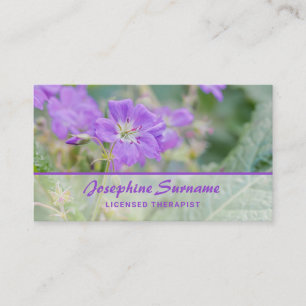 Violette Wildblume Blumen Foto Hübsche Therapeutin Visitenkarte