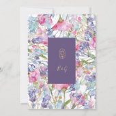 violette Wildblume Einladung (Rückseite)