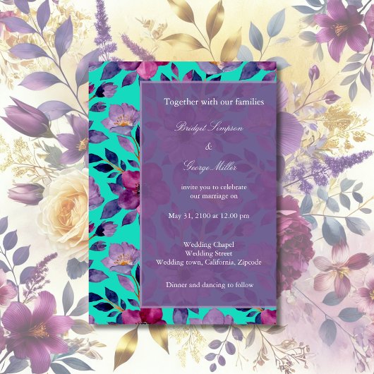 violette Wildblume Einladung