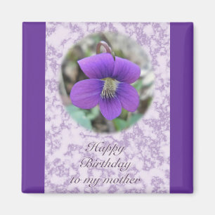 Violette Wildblume Geburtstagsartikel Magnet