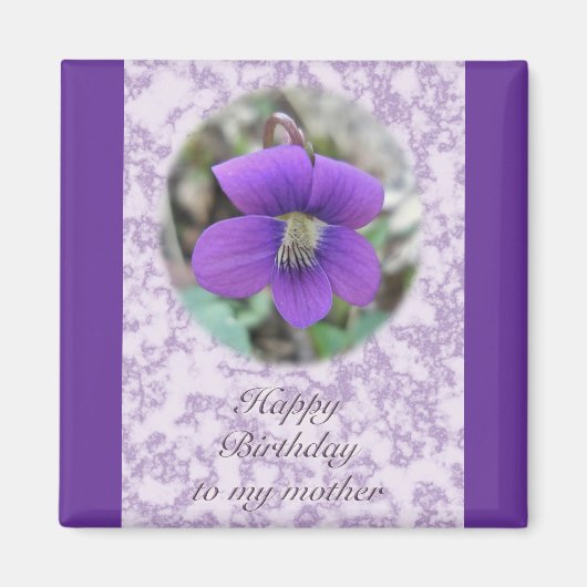 Violette Wildblume Geburtstagsartikel Magnet (Vorne)