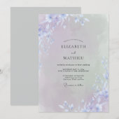Violette Wildblumen-Hochzeit Einladung (Vorne/Hinten)