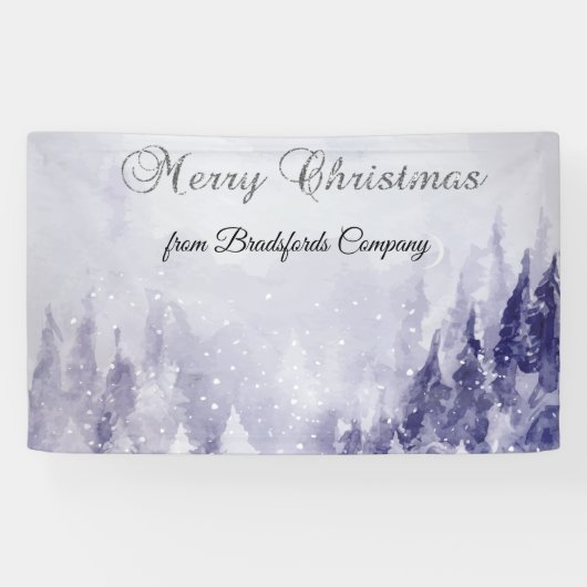 Violette Winterlandschaft Schnee Banner (Horizontal)