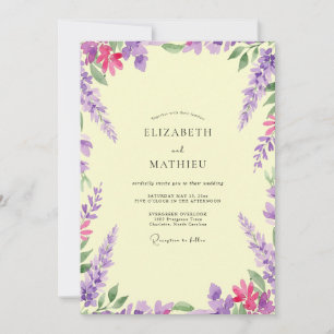 Violette Wisteria-Butter-Hochzeit Einladung