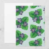 Violetten auf blauem Meerglas (Vorne/Hinten)