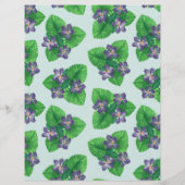 Violetten auf blauem Meerglas (Rückseite)