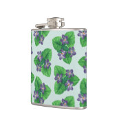 Violetten auf blauem Meerglas Flachmann (Links)
