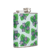 Violetten auf blauem Meerglas Flachmann (Rechts)