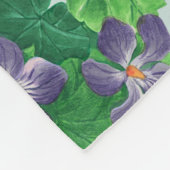 Violetten auf blauem Meerglas Fleecedecke (Ecke)
