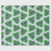 Violetten auf blauem Meerglas Geschenkpapier (Flach)