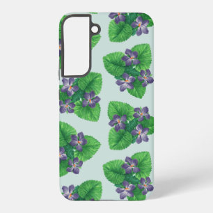 Violetten auf blauem Meerglas Samsung Galaxy Hülle