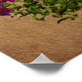 Violetten auf einem Blatt Blumengesteck Poster (Ecke)