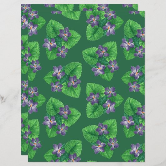 Violetten auf Smaragdgrün (Vorne/Hinten)