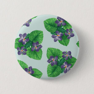 Violetten auf Smaragdgrün Button