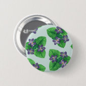 Violetten auf Smaragdgrün Button (Vorne & Hinten)