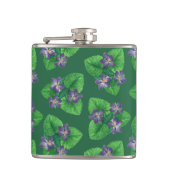 Violetten auf Smaragdgrün Flachmann (Vorderseite)