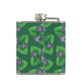 Violetten auf Smaragdgrün Flachmann (Rückseite)