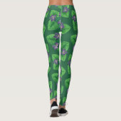 Violetten auf Smaragdgrün Leggings (Rückseite)