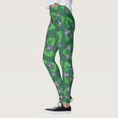 Violetten auf Smaragdgrün Leggings (Links)