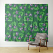 Violetten auf Smaragdgrün Wandteppich (Beispiel (Horizontal))