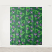 Violetten auf Smaragdgrün Wandteppich (Vorderseite)