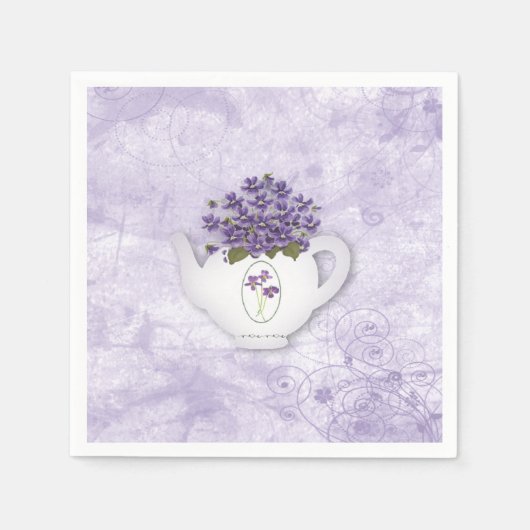 Violetten aus Teekopfpapier Napkin Serviette (Vorderseite)
