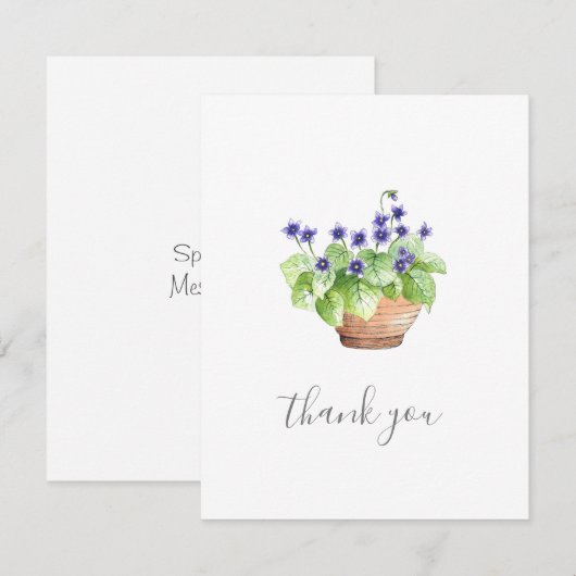 Violetten Danke Karte (Vorne/Hinten)