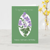 Violetten, Februar Geburtstagskarte, Schwiegertoch Karte (Gelbe Blume)