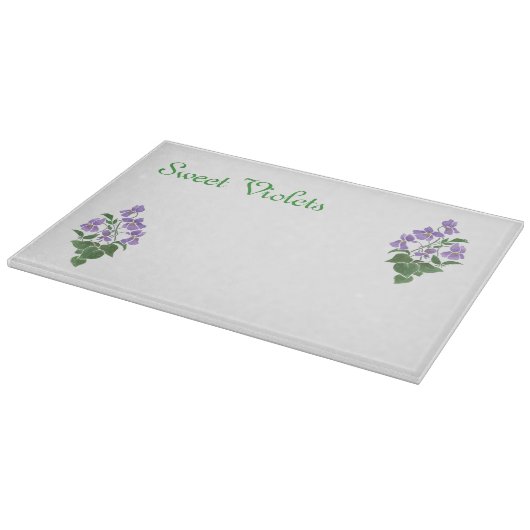 Violetten, Glaszuchtbrett Schneidebrett (Ecke)