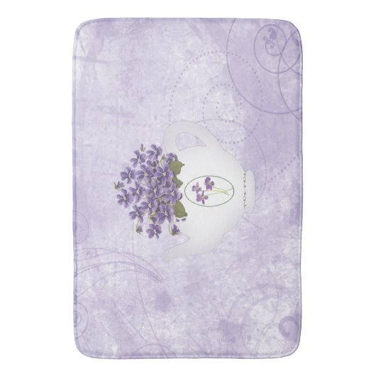 Violetten im Teekessel Badematte (Vorderseite Vertikal)