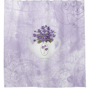 Violetten im Teekessel Duschvorhang