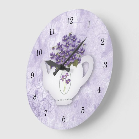 Violetten in der Teekessel-Uhr Große Wanduhr (Winkel)