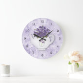 Violetten in der Teekessel-Uhr Große Wanduhr (Zuhause)