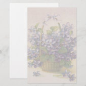 Violetten in einem Korbgeschoss Briefpapier (Vorne/Hinten)