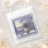 Violetten in einem Mondgefäß, Geschenktütchen (Ausgeschnitten)