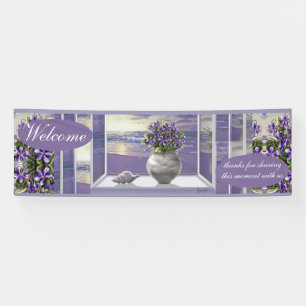 Violetten in einem Mondglück Banner