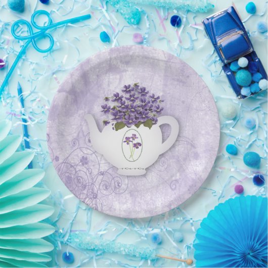 Violetten in Teekopfplatten Pappteller (Party)