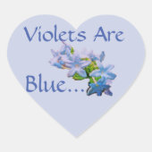 Violetten sind blau... Herz-Aufkleber (Vorderseite)
